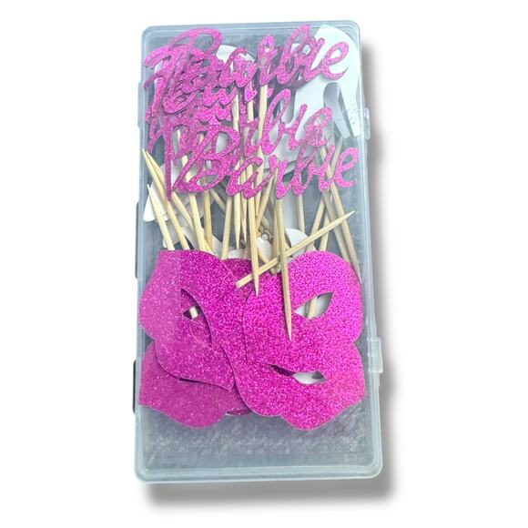 ❣️5 FOR $25 ❣️ BARBIE | Cupcake Glitter Toppers Sticks 28CT {201} - Picture 1 of 3